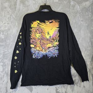 Rick And Morty Long Sleeve T Shirt Large Black Adult Swim Cartoon